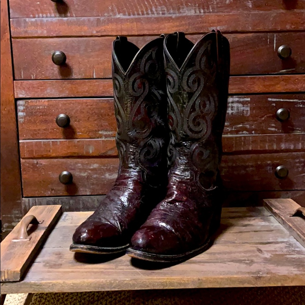 Dan Post Cowboy Boots Size 11 Burgundy